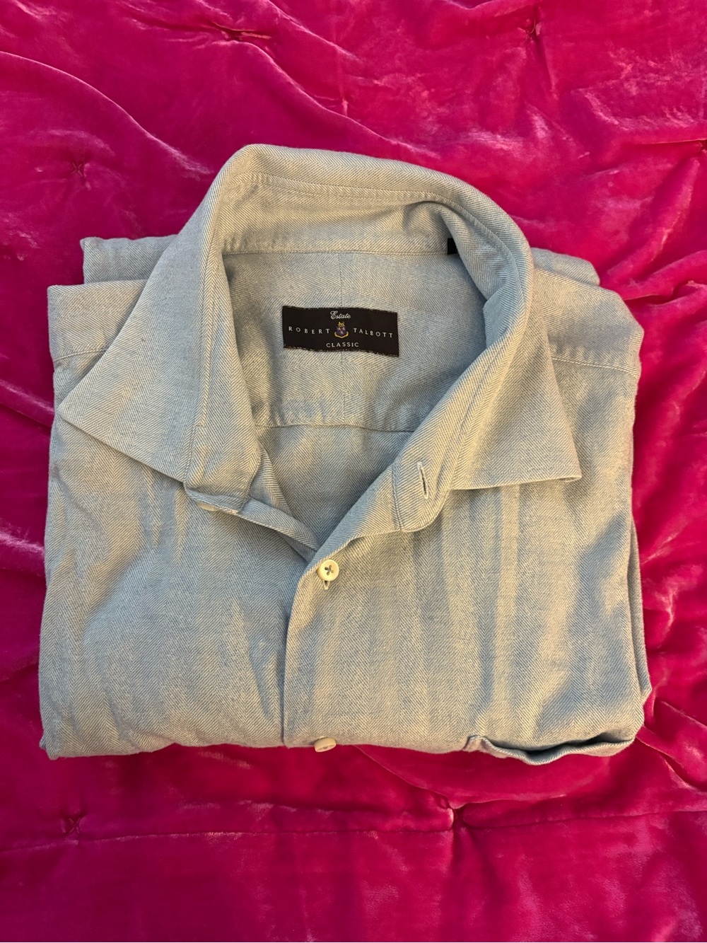 Robert Talbott Light Blue Casual Button-Down Shirt